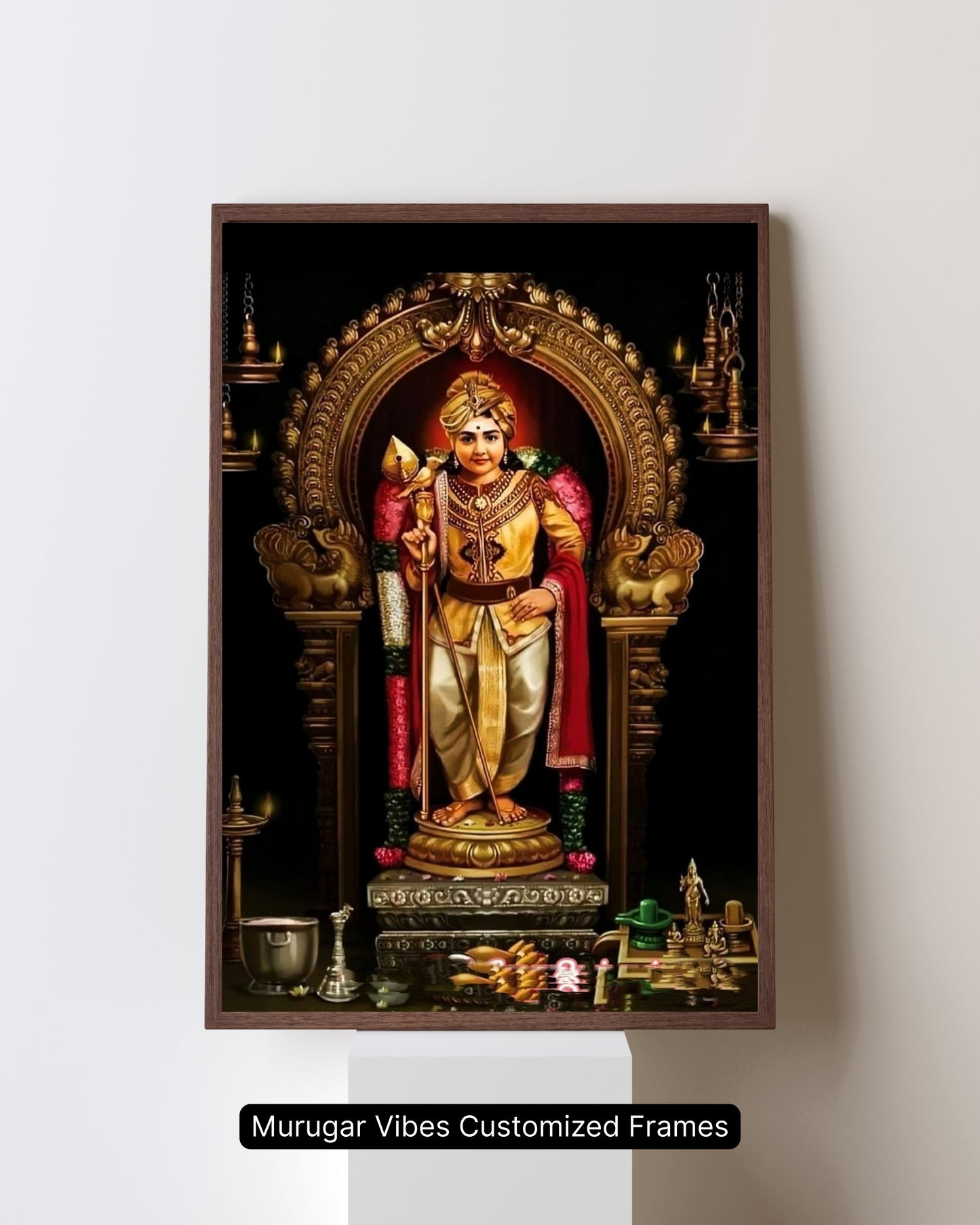 Murugar Vibes Customized Frame – Lord Murugan in Temple Shrine